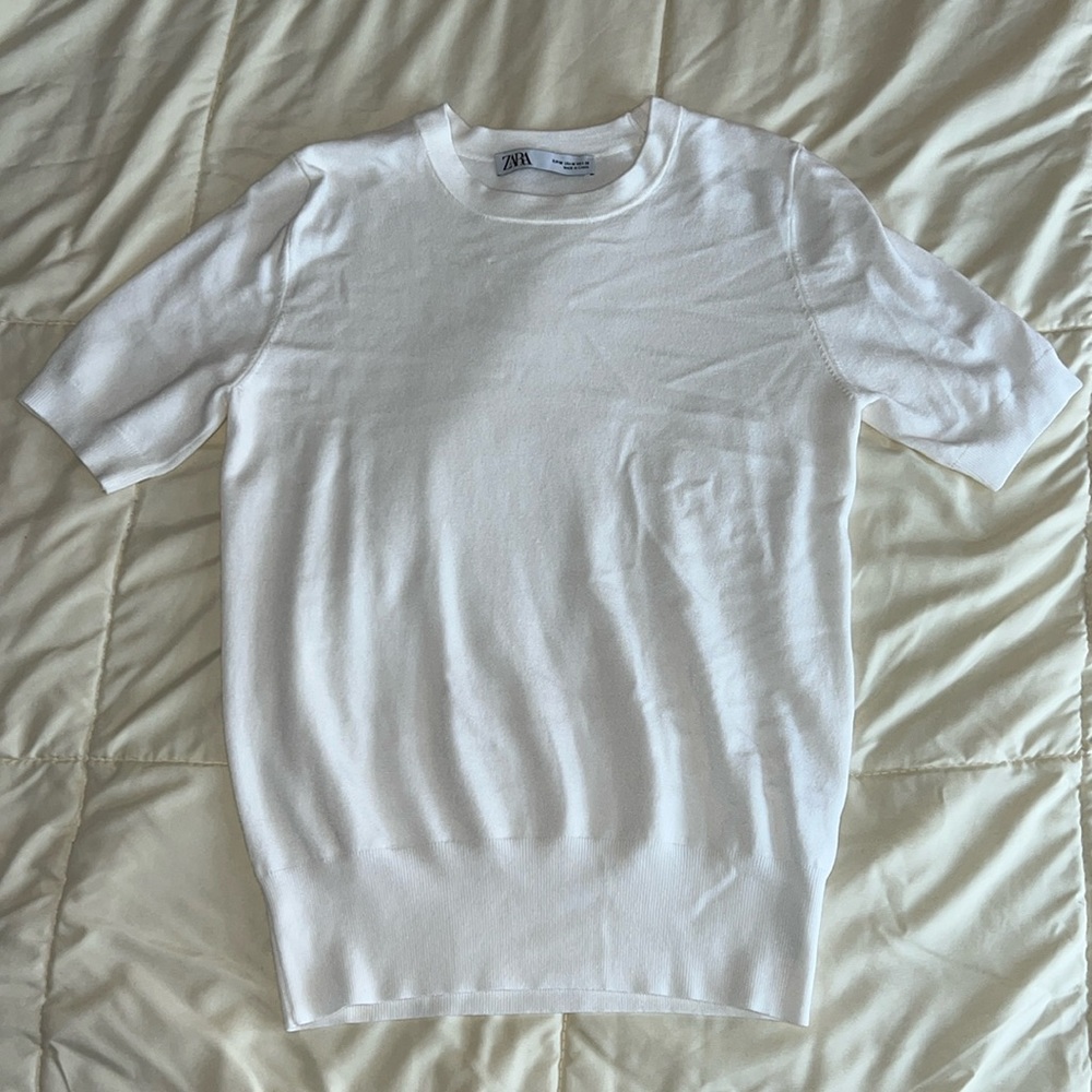 Zara white short sleeve shirt